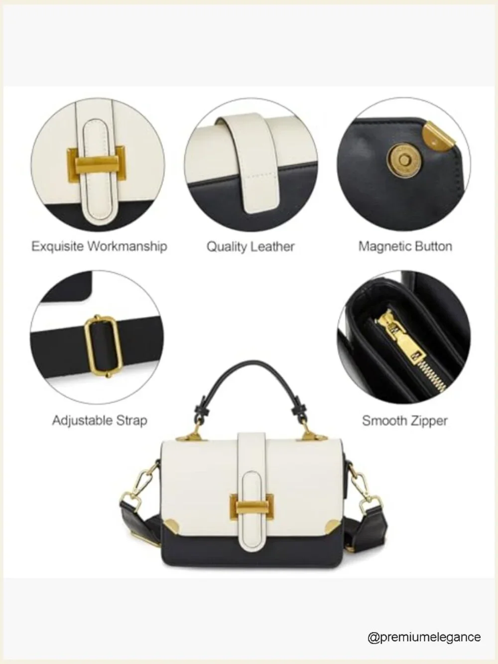 Classy Crossbody Purse Top Handle Leather Satchel Bag Women